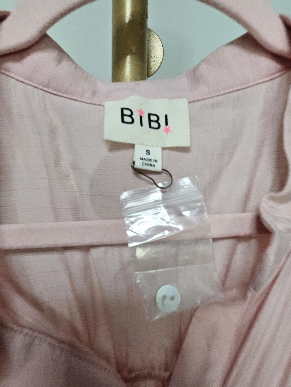 BiBi Blush Pink Ruffle Button-Front Short Sleeve Top - Picture 4 of 9